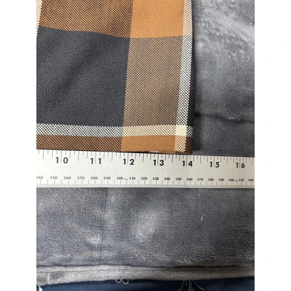 STAUD Brown Black Plaid Wide Leg Wool Blend Pleated High Rise Trousers Pants - Picture 13 of 15
